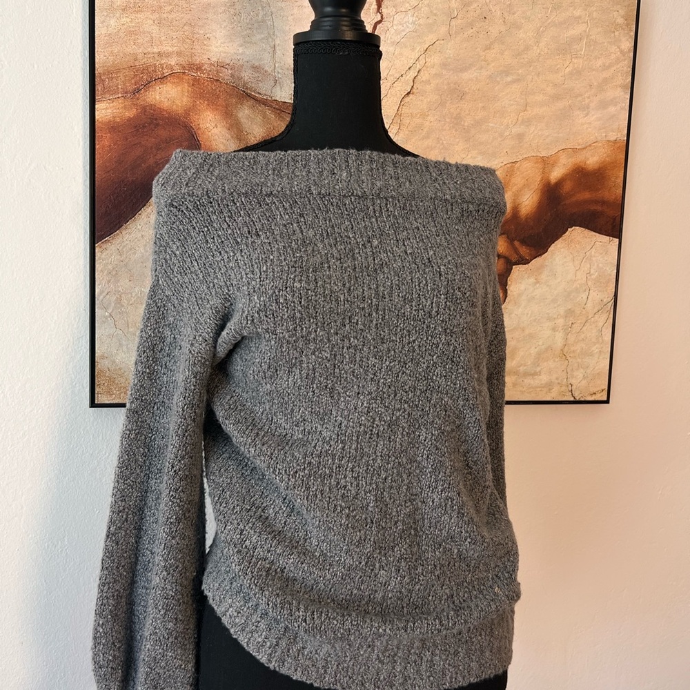 “One day Grey” Off-Shoulder Women Sweater
